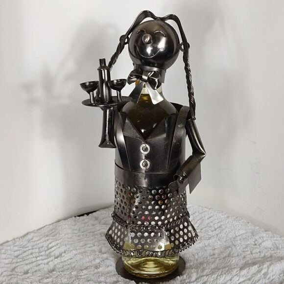 Metal "Server" Wine Bottle Holder - Picture 1 of 9